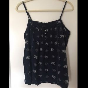 Sonoma Faux Button Down Elephant Tank Top